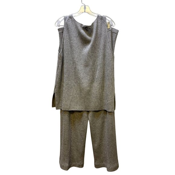 NWT St. John Ribbed Knit Tank & Pants Set Gray L/XL - Picture 2 of 12